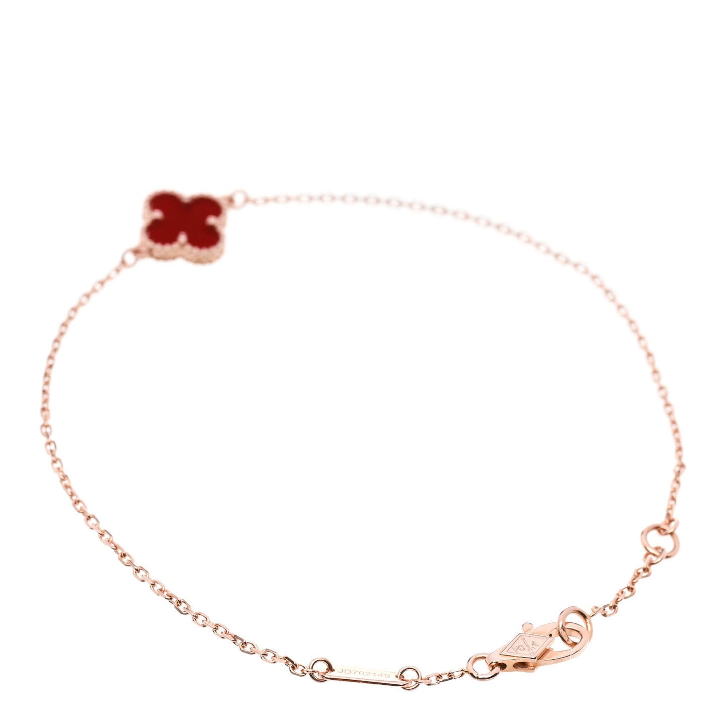 18K Rose Gold Carnelian Sweet Alhambra Bracelet
