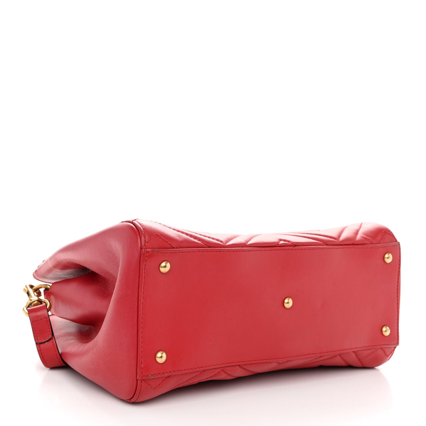 Calfskin Matelasse Small GG Marmont Tote Hibiscus Red