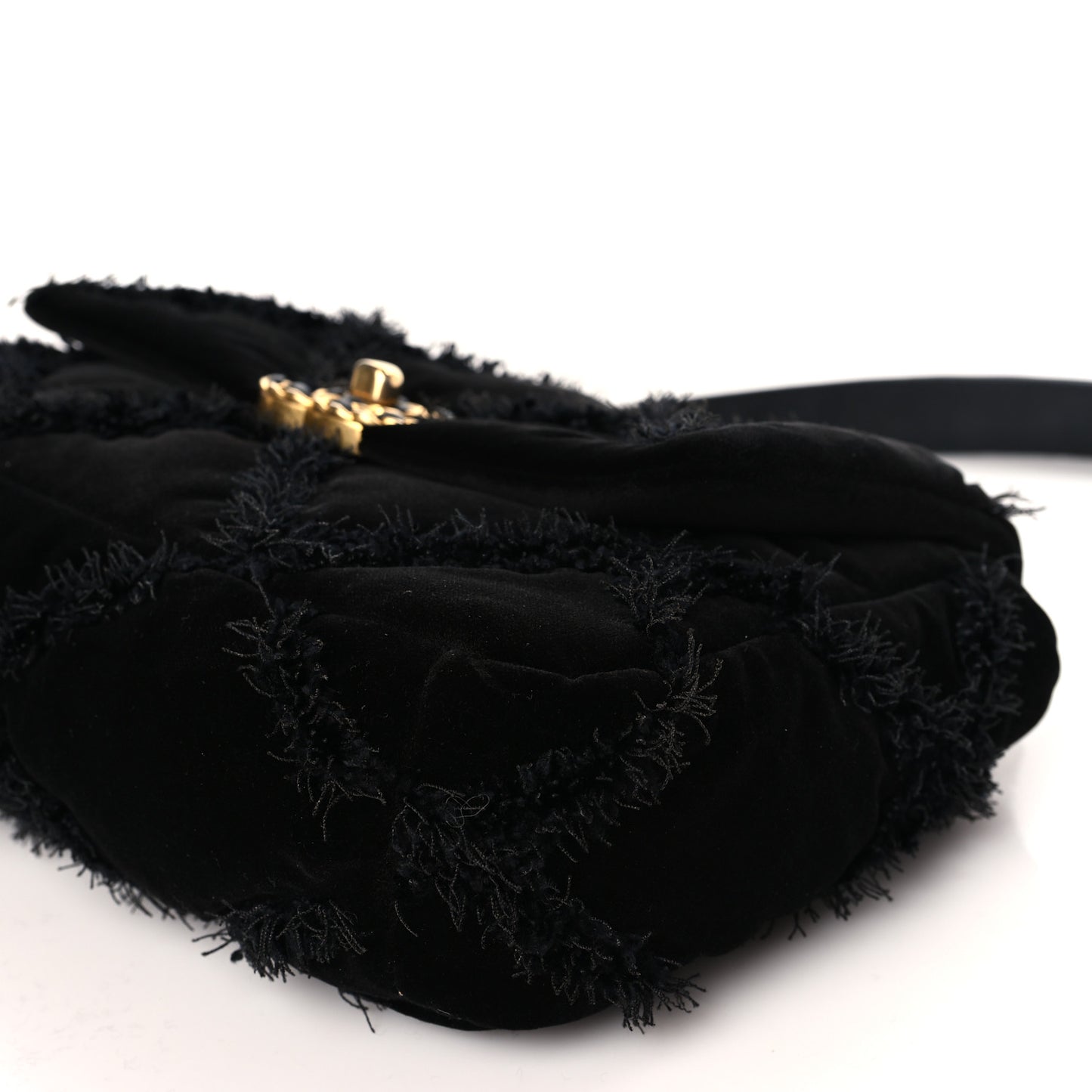 Cotton Canvas Quilted Medium Chanel 19 Flap Black
