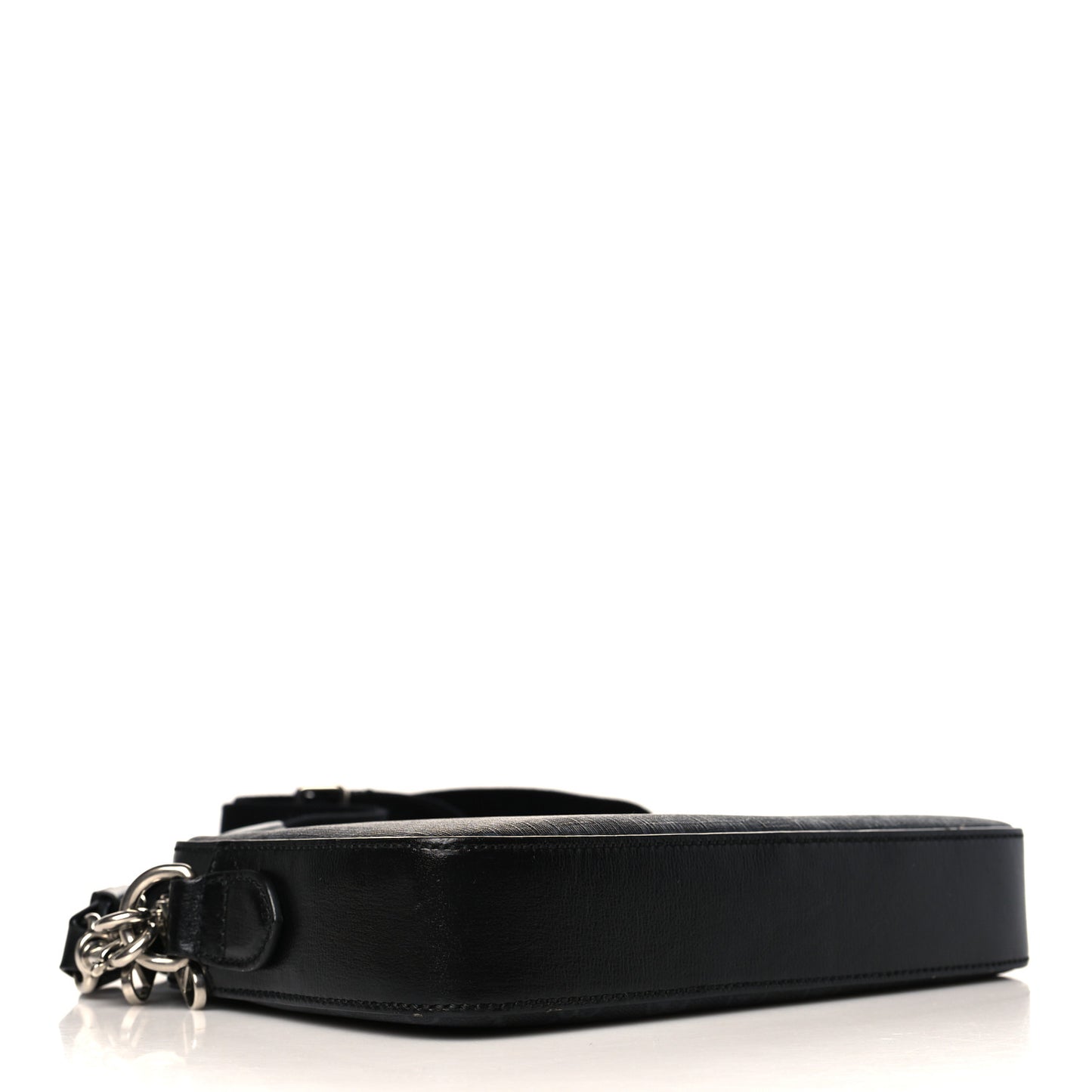 GG Supreme Monogram Azalea Calfskin Retro Interlocking G Wristlet Shoulder Bag Black
