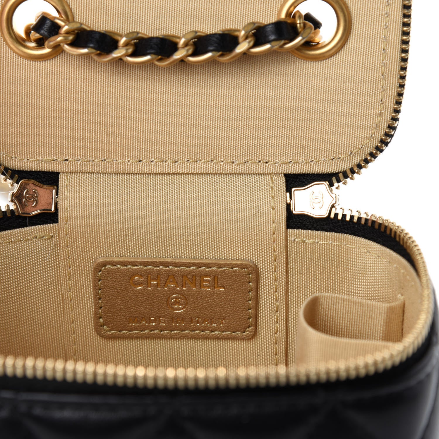 Chanel Lambskin Quilted Mini Pearl Crush Vanity Case With Chain Black 8 of 11