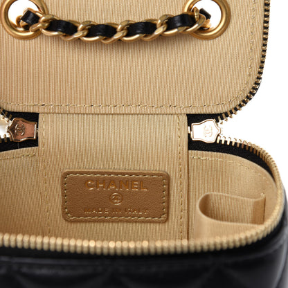 Chanel Lambskin Quilted Mini Pearl Crush Vanity Case With Chain Black 8 of 11