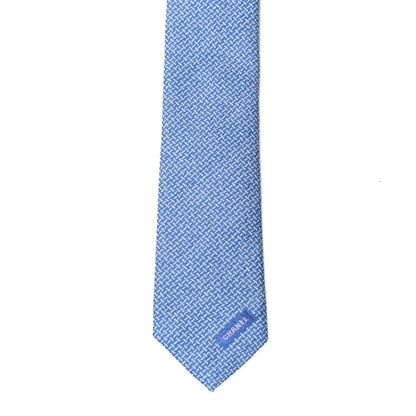 Chanel Mens Silk CC Neck Tie Blue White 2 of 5