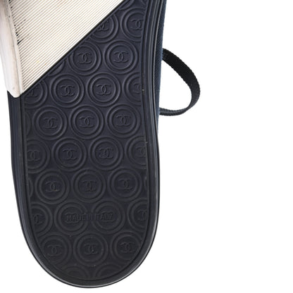 Chanel Canvas Womens Sneakers 38 Navy White 7 of 9
