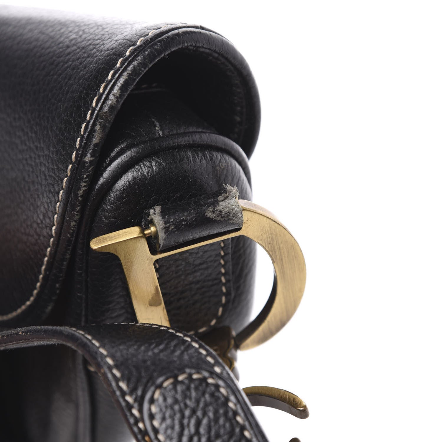 Christian Dior Calfskin Saddle Bag Black 12 of 14