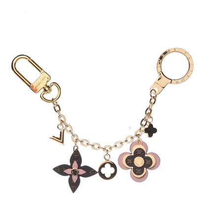 Louis Vuitton Brass Monogram Blooming Flowers Bag Charm Key Holder Rose Ballerine 1 of 3