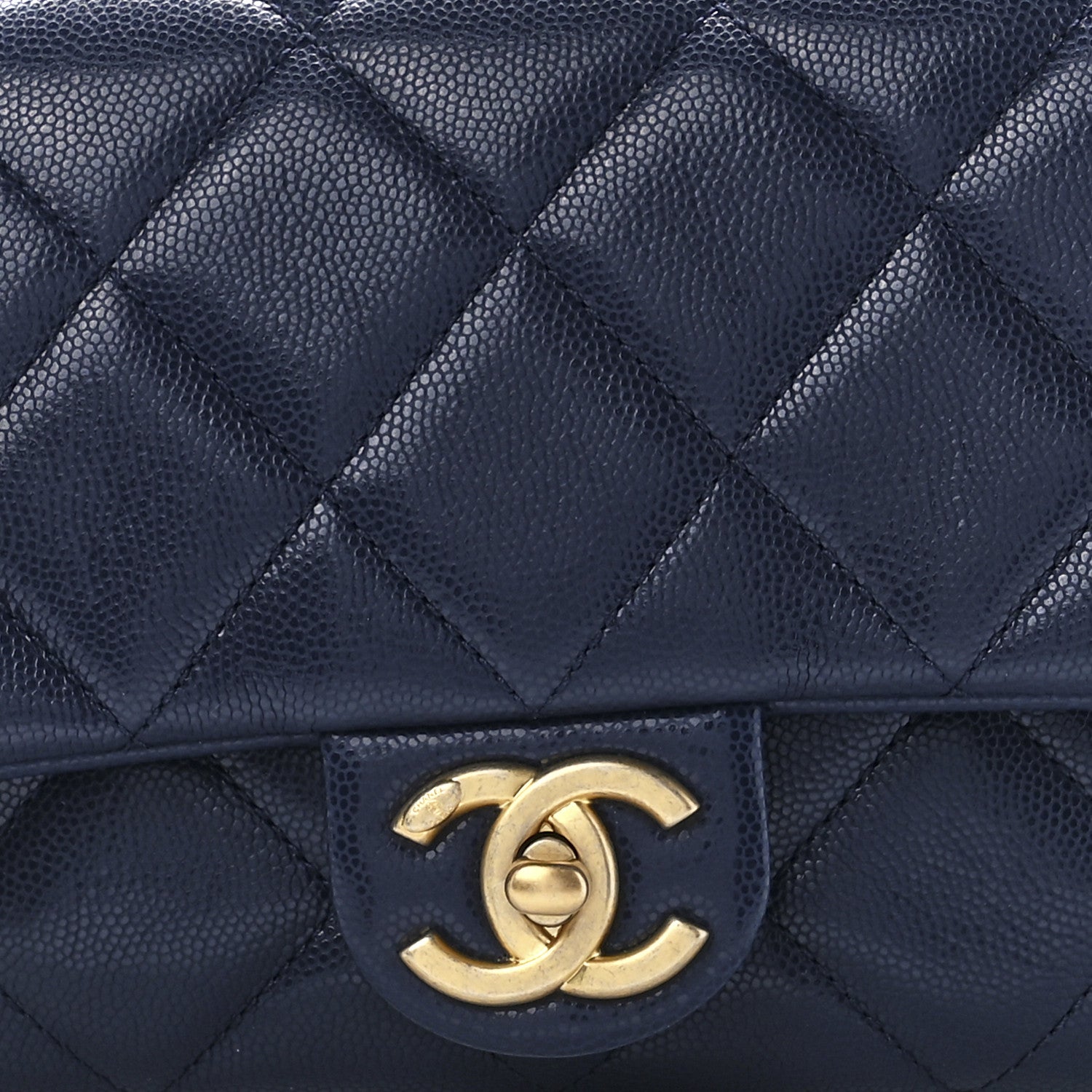 Chanel Caviar Quilted Small Twist Your Buttons Flap Blue 8 of 11