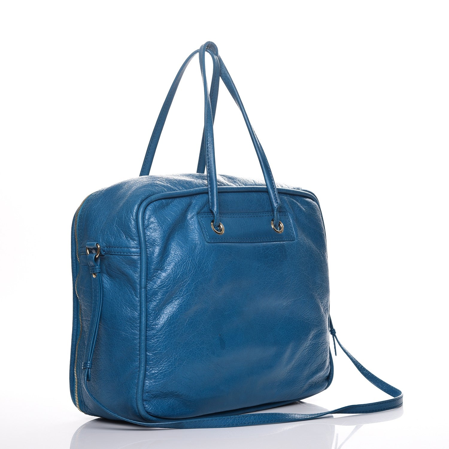Balenciaga Agneau Medium Blanket Square Tote Bleu De Prusse 4 of 13