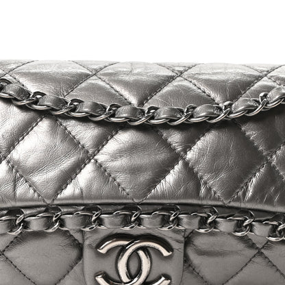 Chanel Metallic Calfskin Quilted Medium Chain Me Flap Grey 8 of 10