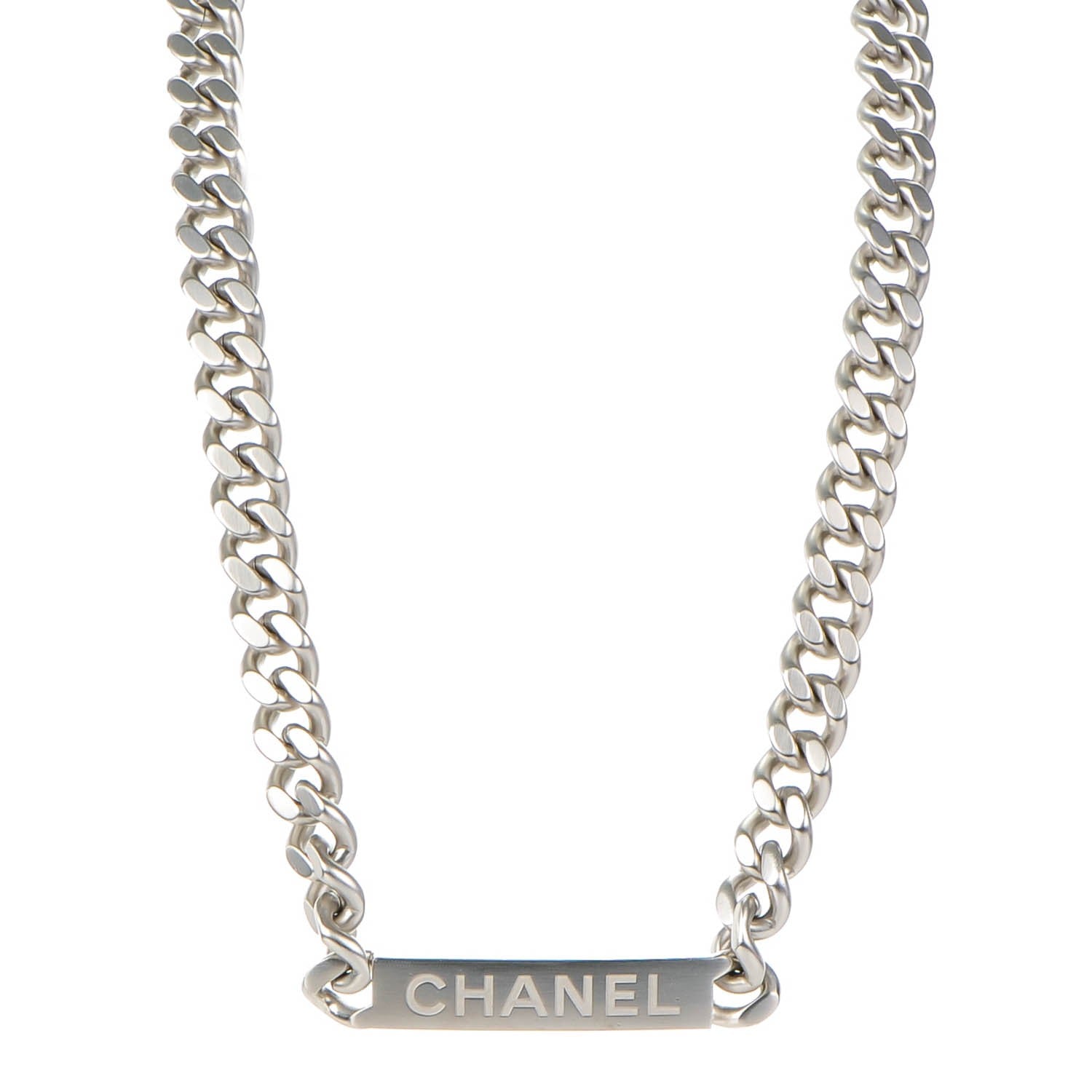 Chanel CC Chain Link Necklace Silver 1 of 4