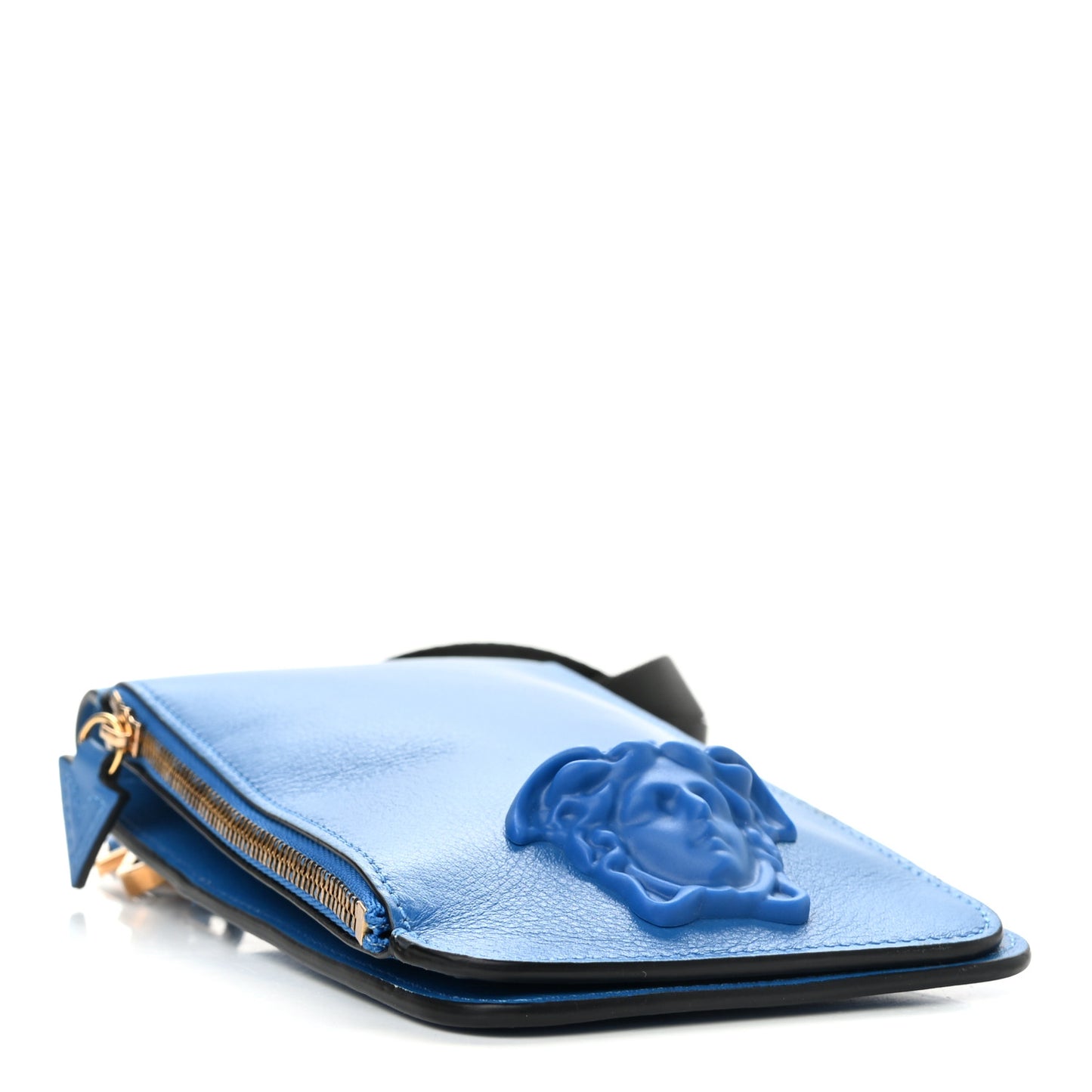Vitello Medusa Crossbody Phone Pouch Blue