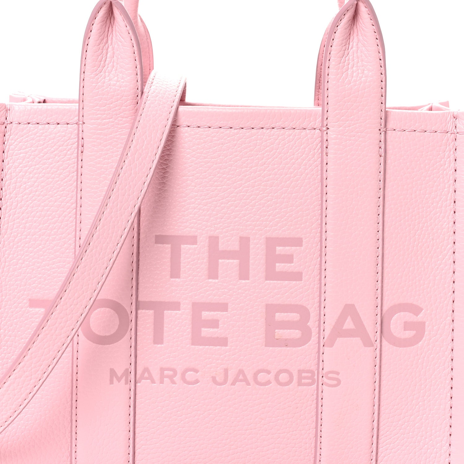Marc Jacobs Grained Calfskin Small The Tote Bag Ribbon Pink 7 of 9