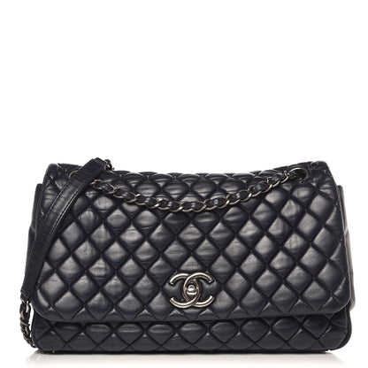 Chanel Iridescent Calfskin New Bubble Large Flap Navy 1 of 7