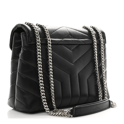 Saint Laurent Calfskin Y Quilted Monogram Small Loulou Chain Satchel Black 3 of 11