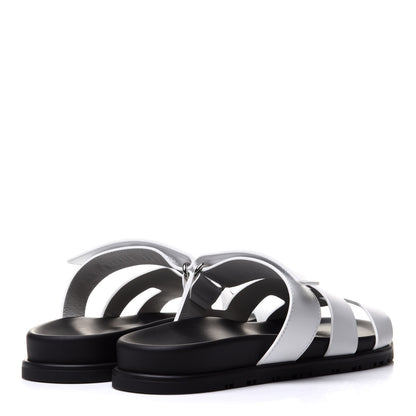 Hermes Calfskin Womens Chypre Sandals 38 White 4 of 11