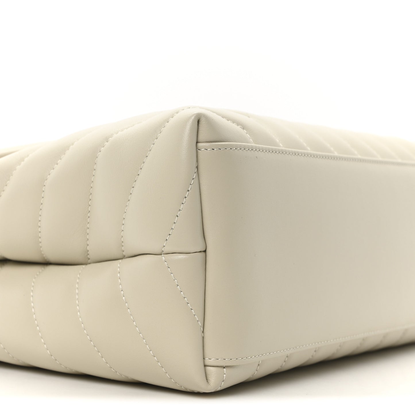 Calfskin Y Quilted Monogram Medium Loulou Chain Satchel Crema Soft