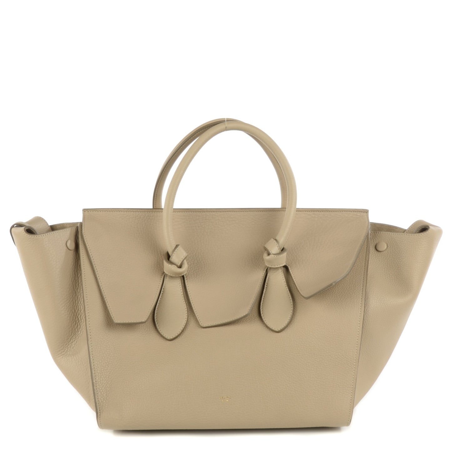 Crisped Calfskin Medium Tie Knot Tote Light Taupe