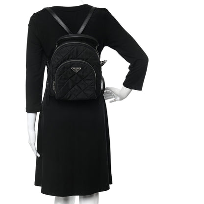 Prada Nylon Tessuto Impuntu Quilted Backpack Black 2 of 10