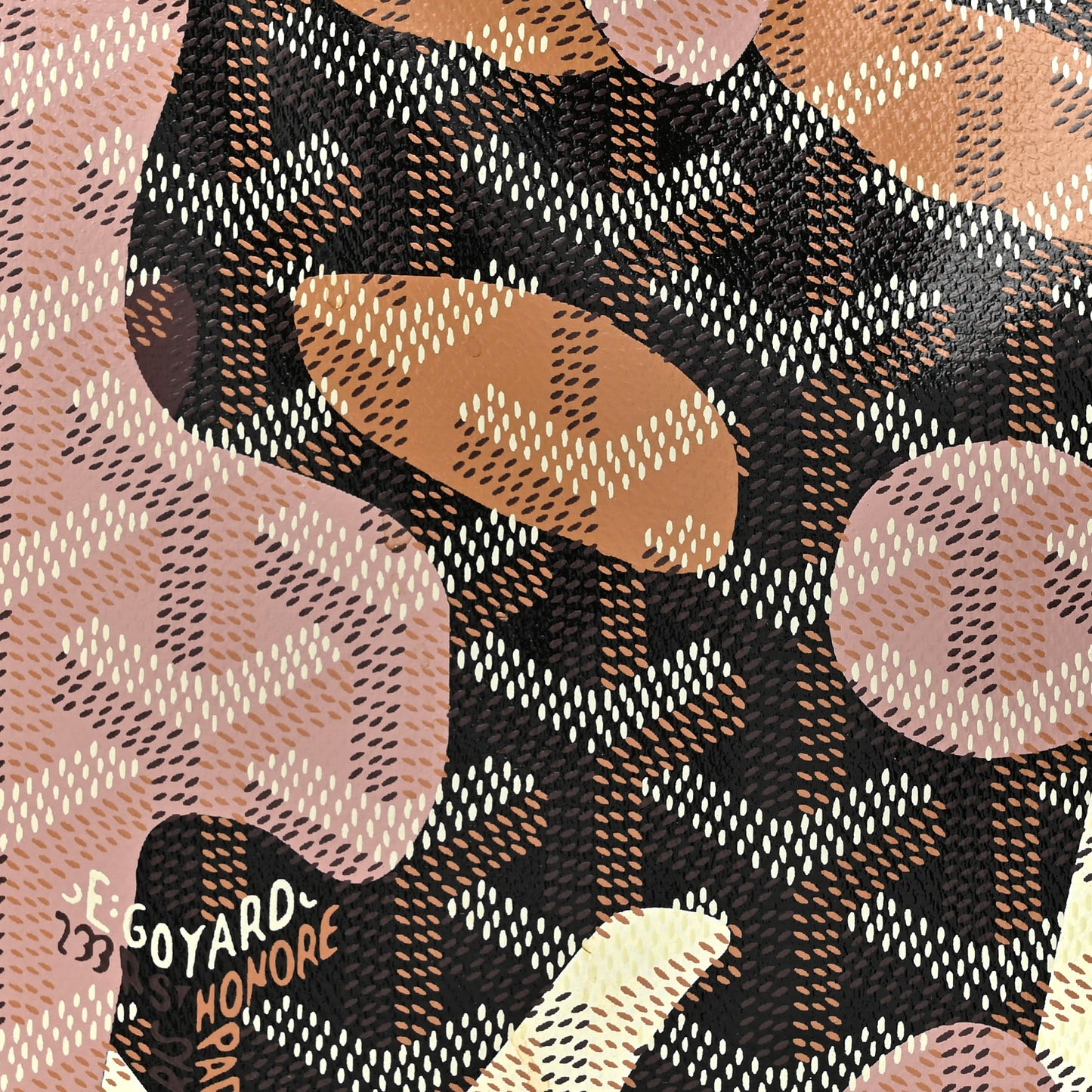 Goyardine Saint Louis Lettres Camouflage PM Black Pink Multicolor