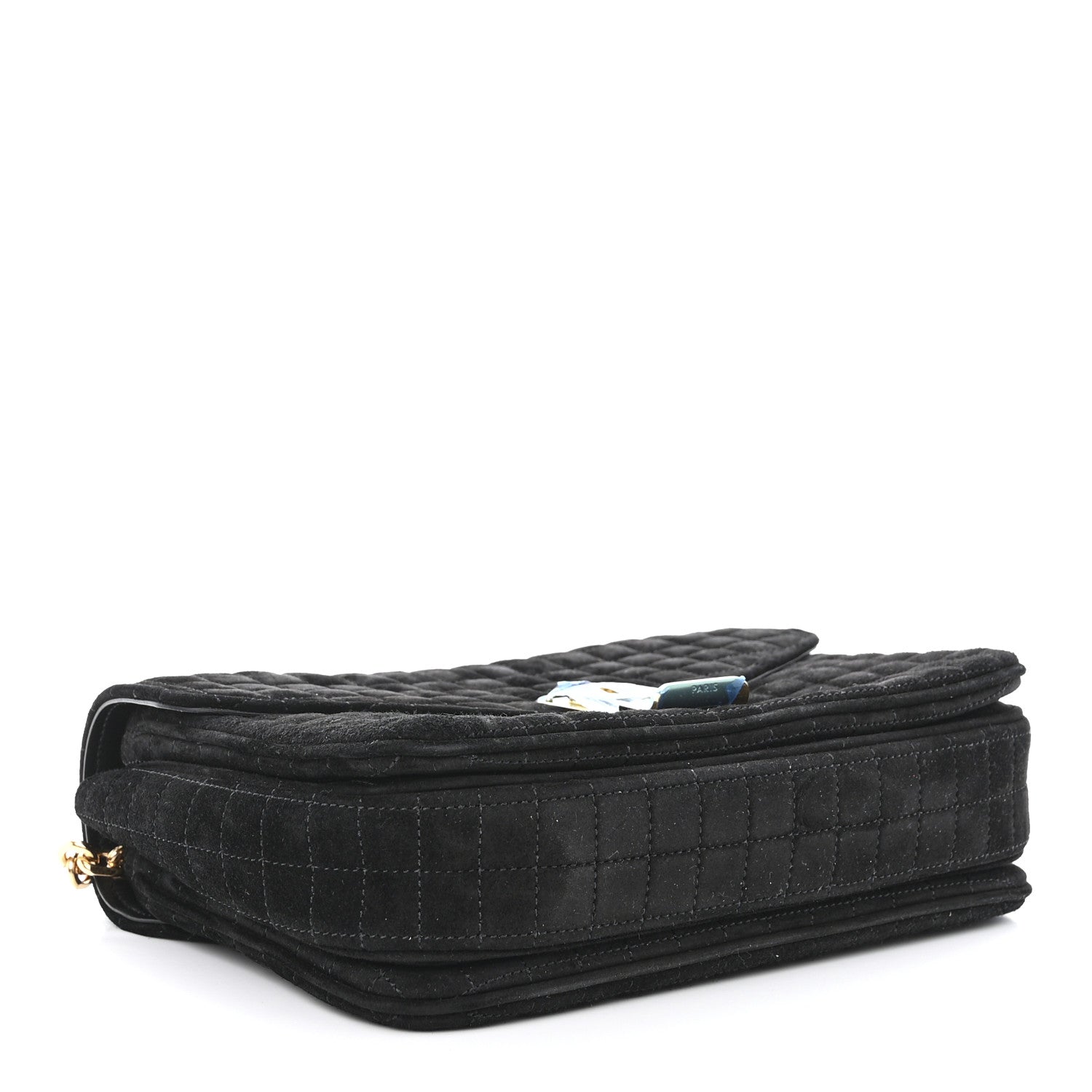Celine Suede Quilted Medium C Bag Black 4 of 11