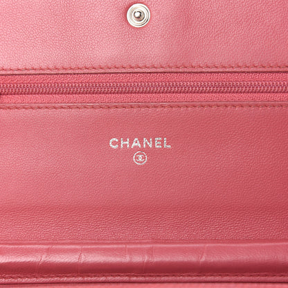 Chanel Lambskin Quilted Boy Wallet On Chain WOC Red 5 of 13