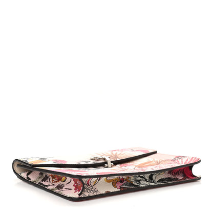 Salvatore Ferragamo Calfskin Floral Print Clutch White Multicolor 4 of 9