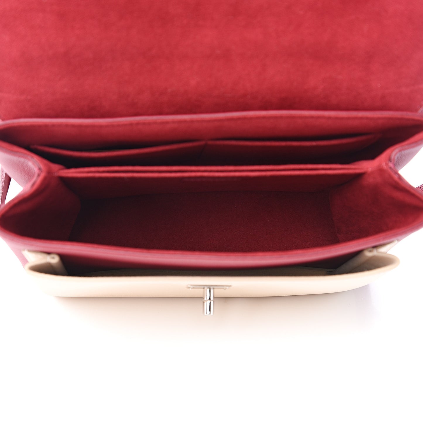 Soft Calfskin My Lockme Top Handle Rose Boudoir Lie de Vin Creme