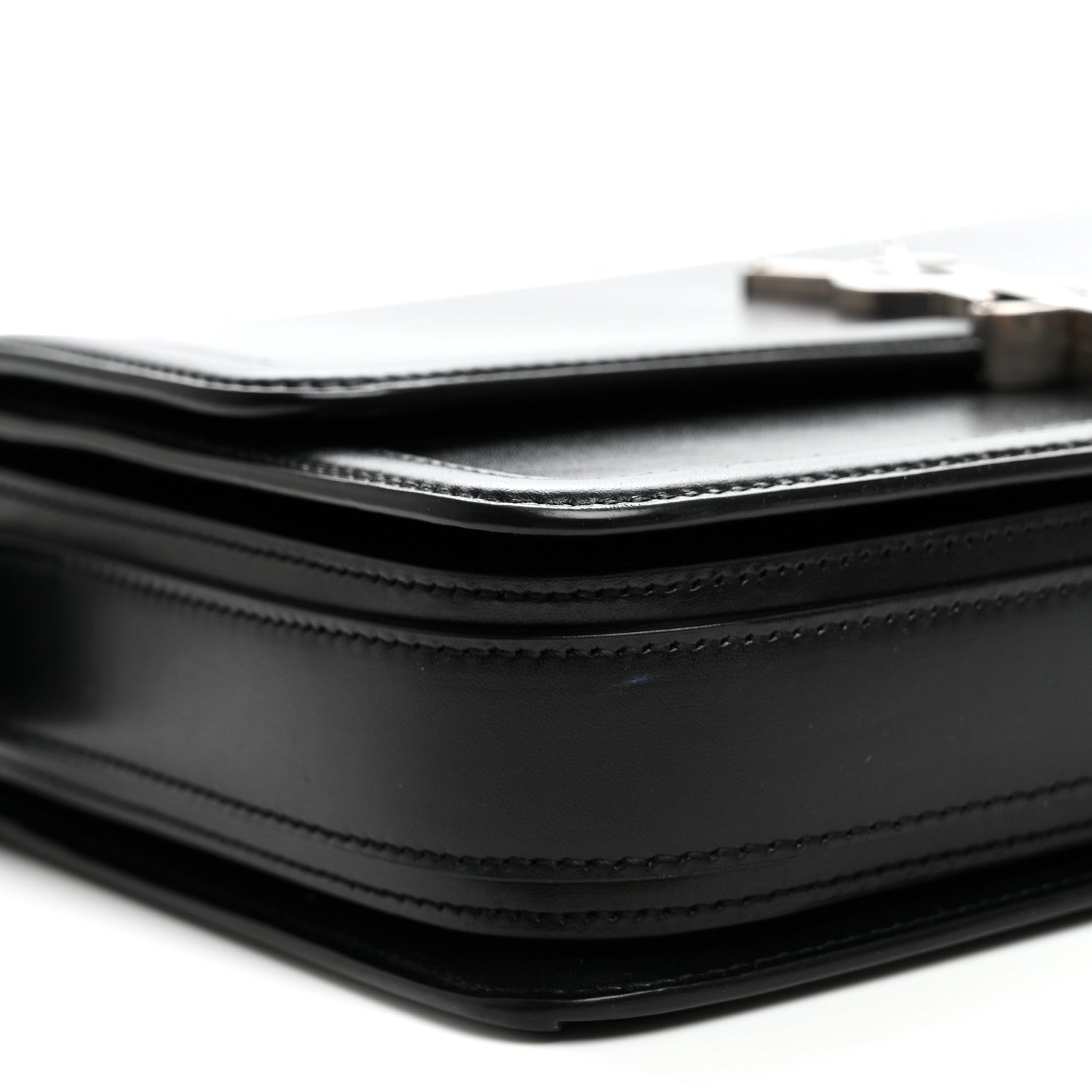 Saint Laurent Box Calfskin Monogram Medium Solferino Satchel Black 8 of 10