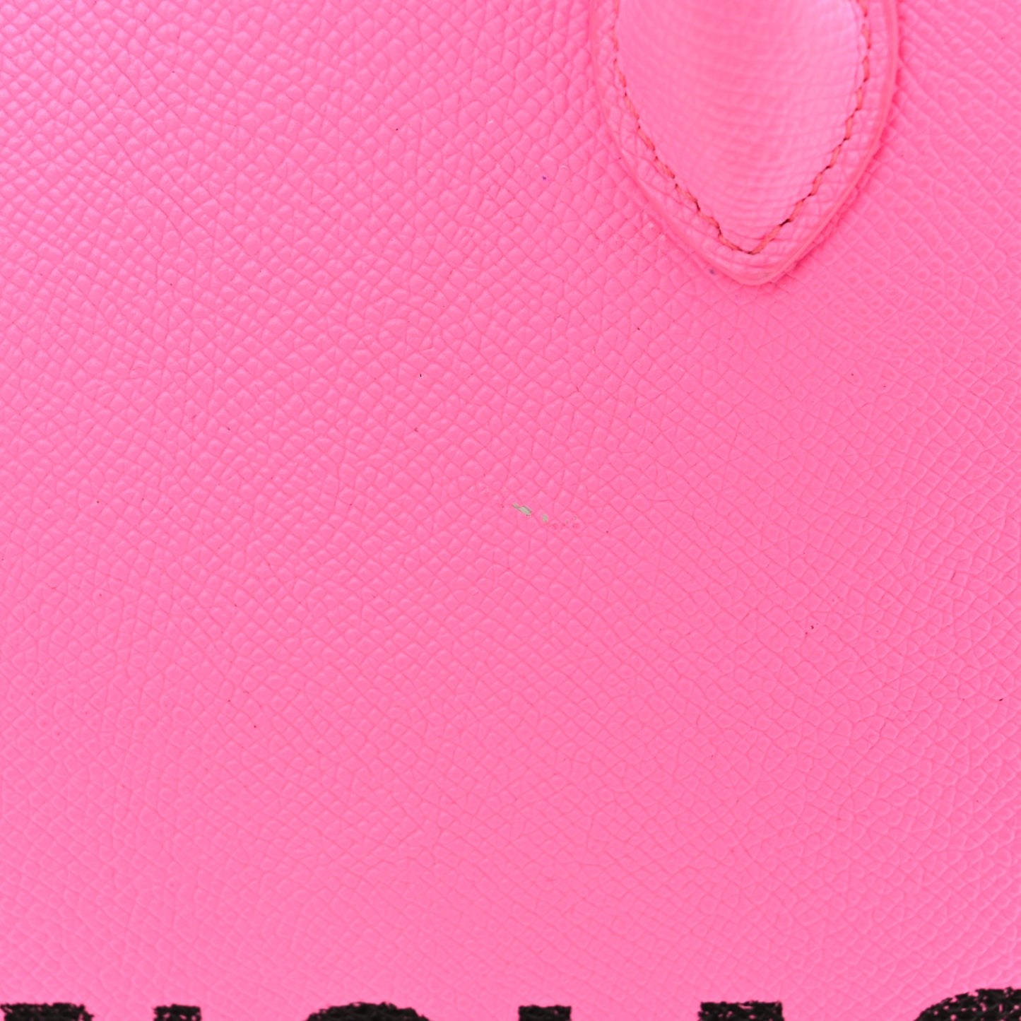Signature Grained Calfskin Logo M Ville Top Handle Bag Rose Bubblegum Black