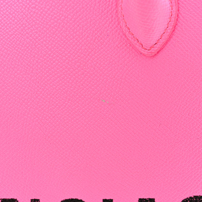 Balenciaga Signature Grained Calfskin Logo M Ville Top Handle Bag Rose Bubblegum Black 17 of 19