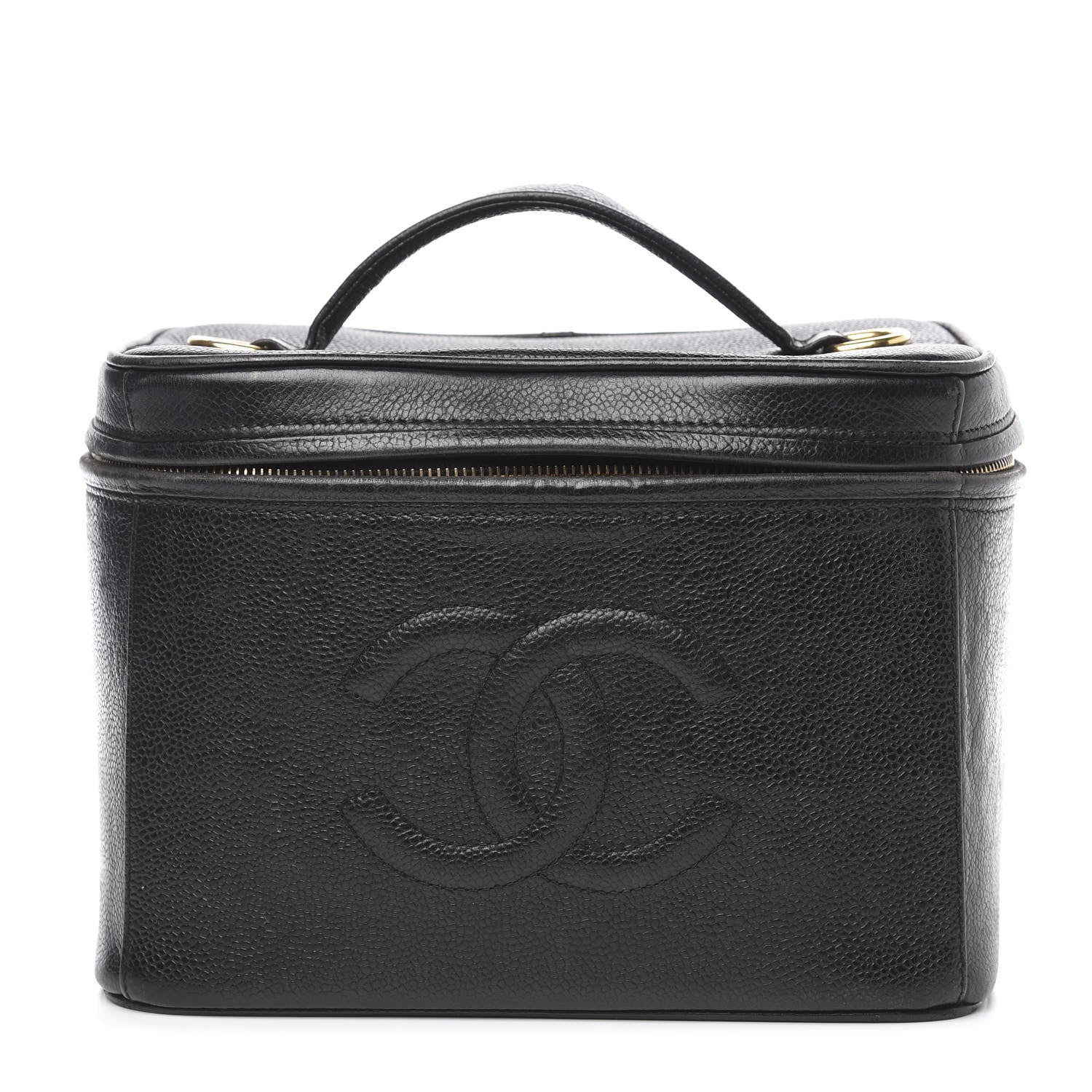 Chanel Caviar CC Vanity Train Case Black 1 of 18