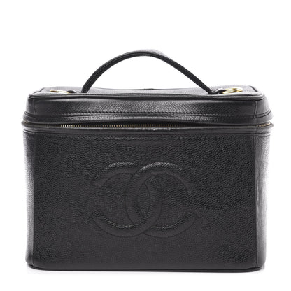 Chanel Caviar CC Vanity Train Case Black 1 of 18