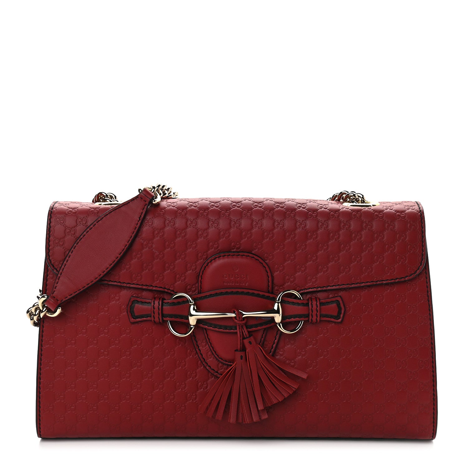 Gucci Microguccissima Medium Emily Chain Shoulder Bag Red 1 of 9