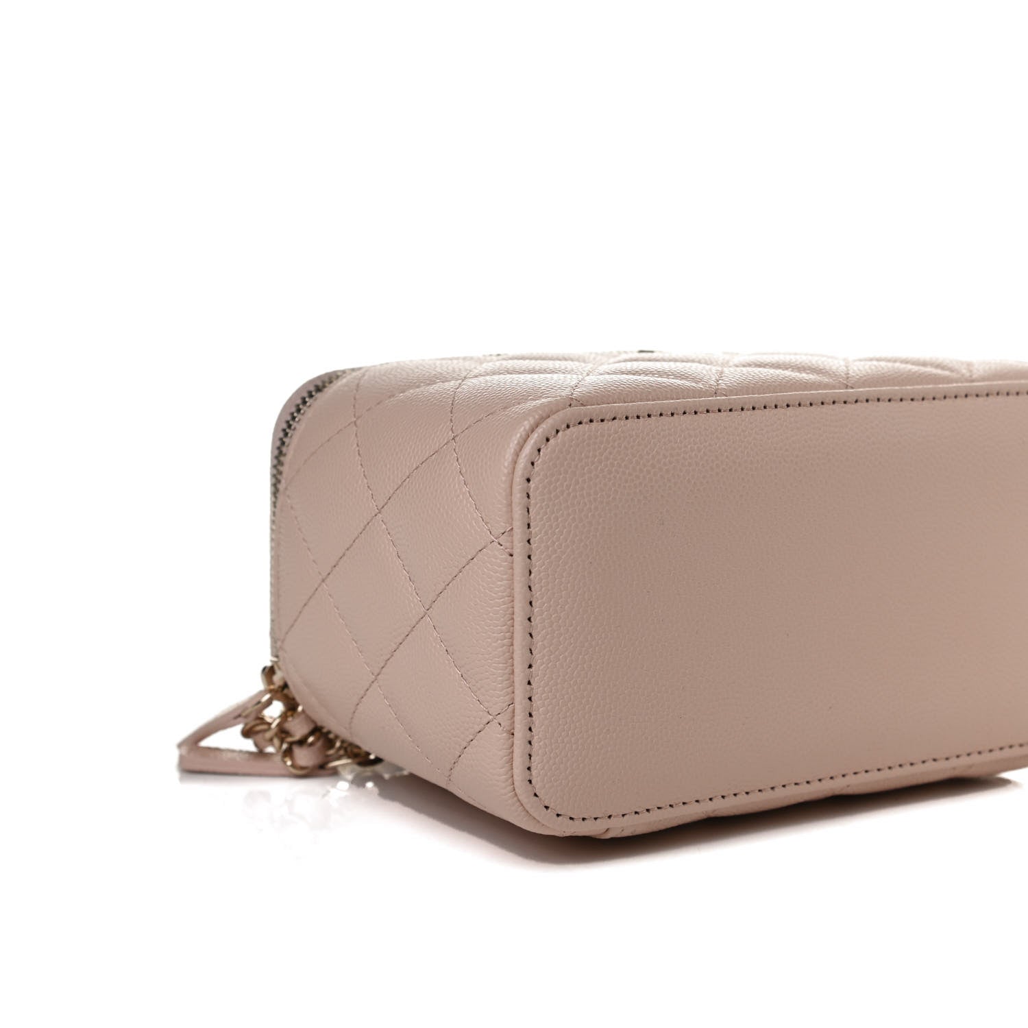 Chanel Caviar Quilted Small Vanity Case With Chain Light Beige 8 of 10