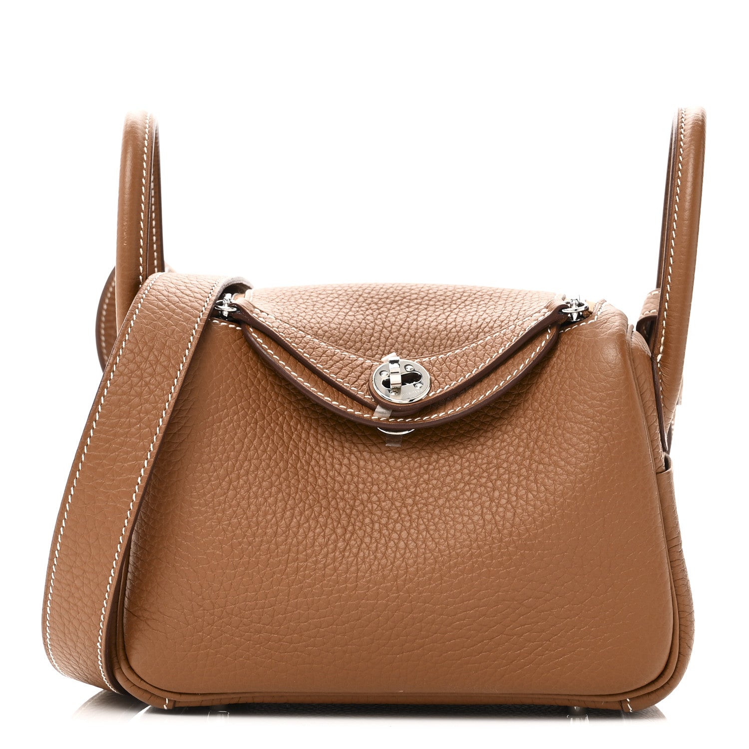 Hermes Taurillon Clemence Mini Lindy 20 Gold 1 of 11