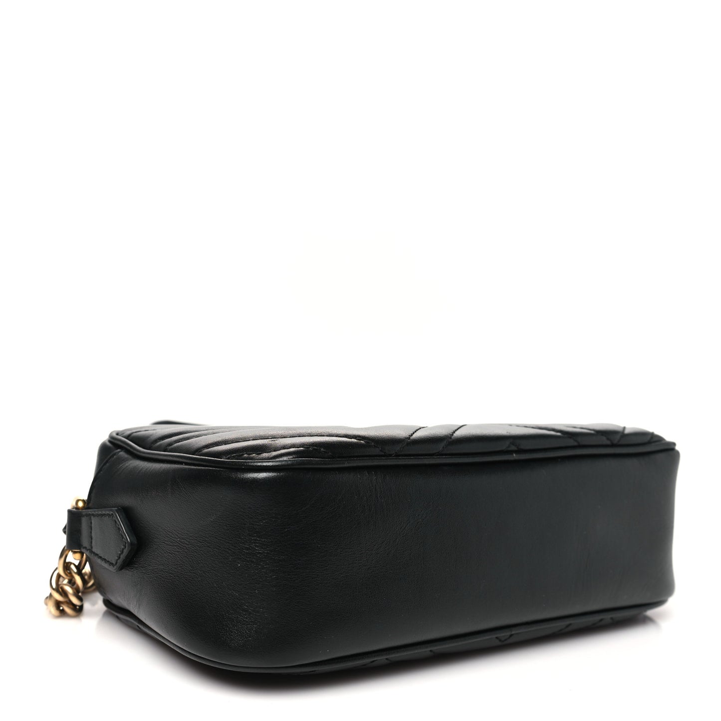 Calfskin Matelasse Small GG Marmont Chain Shoulder Bag Black