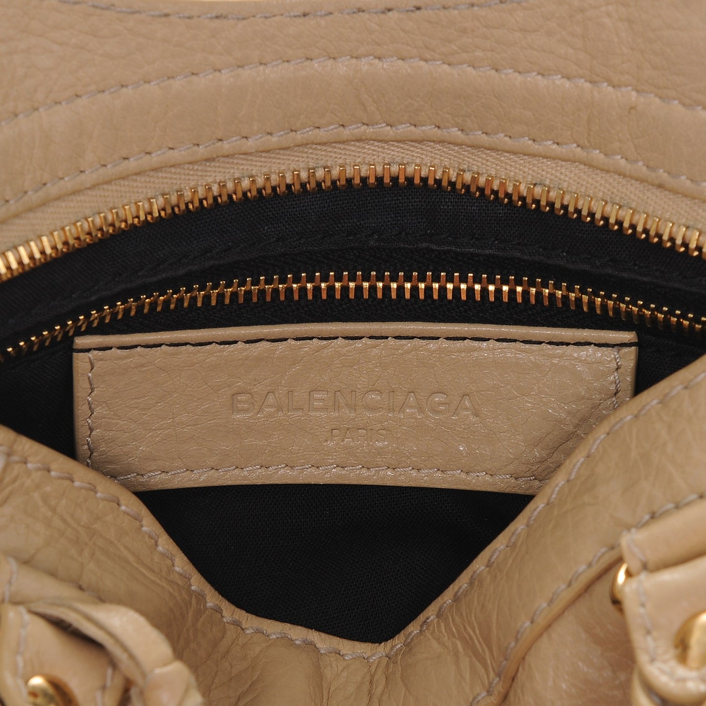 Agneau Giant 12 Gold Hardware Mini City Beige Oryx