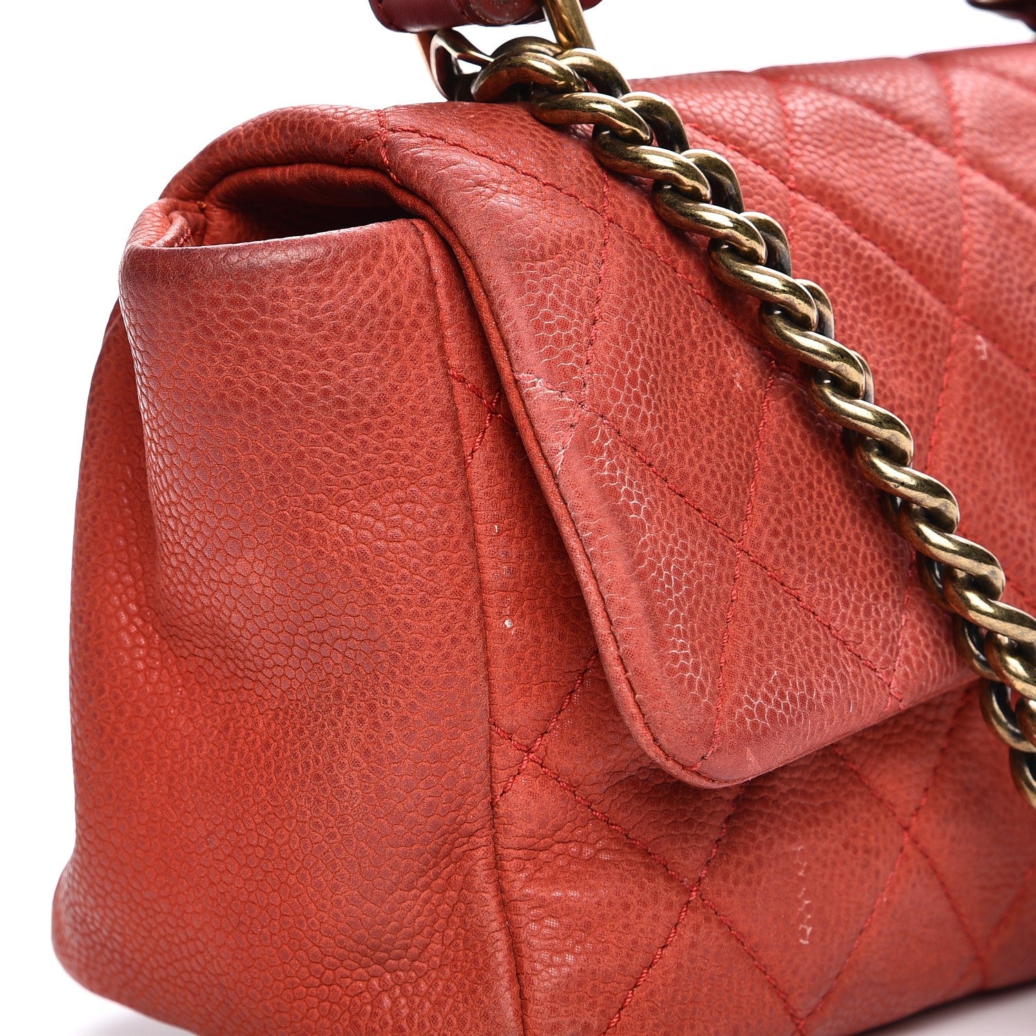 Chanel Iridescent Caviar Quilted Medium Chic Quilt Flap Red 14 of 18