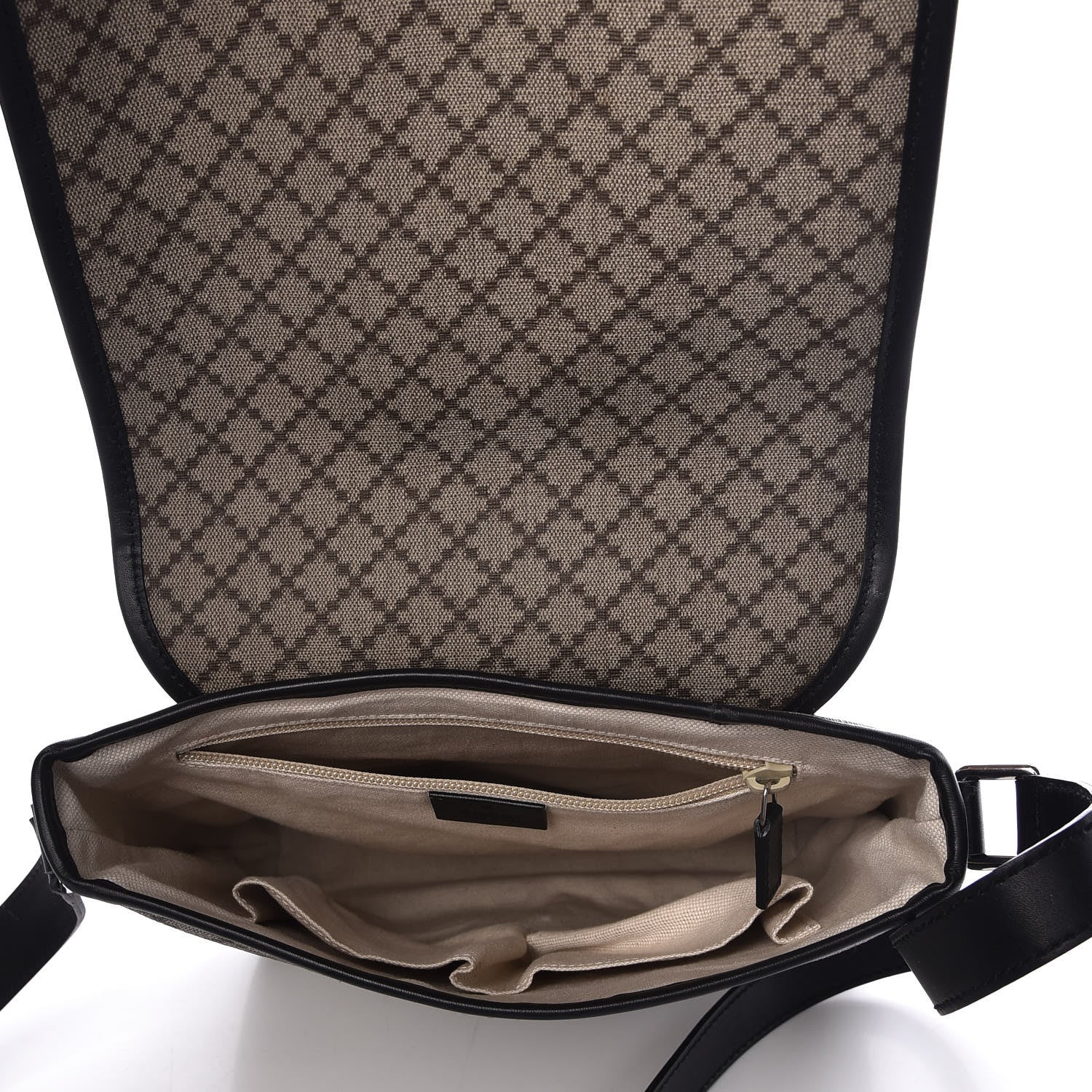 Gucci Diamante Flap Messenger Bag Beige Black 5 of 10