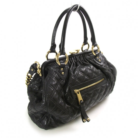 Quilted Leather Stam Black