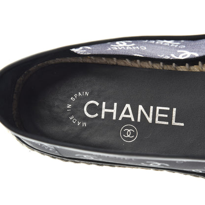 Chanel Mesh Grosgrain CC Espadrilles 38 Black White 8 of 10