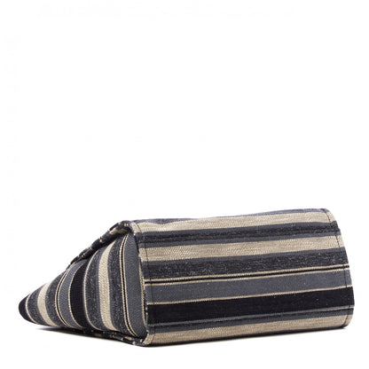 Chanel Striped Canvas Medium Deauville Tote Black 3 of 9