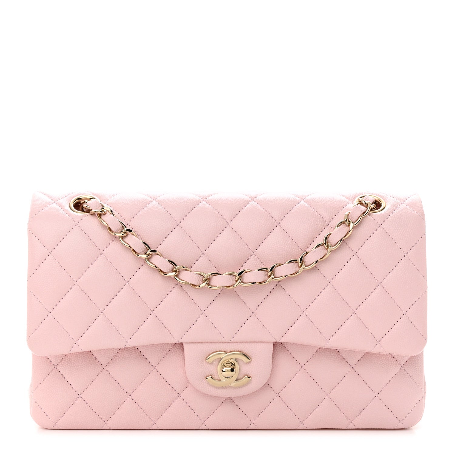 Chanel Caviar Quilted Medium Double Flap Light Pink 1 of 11