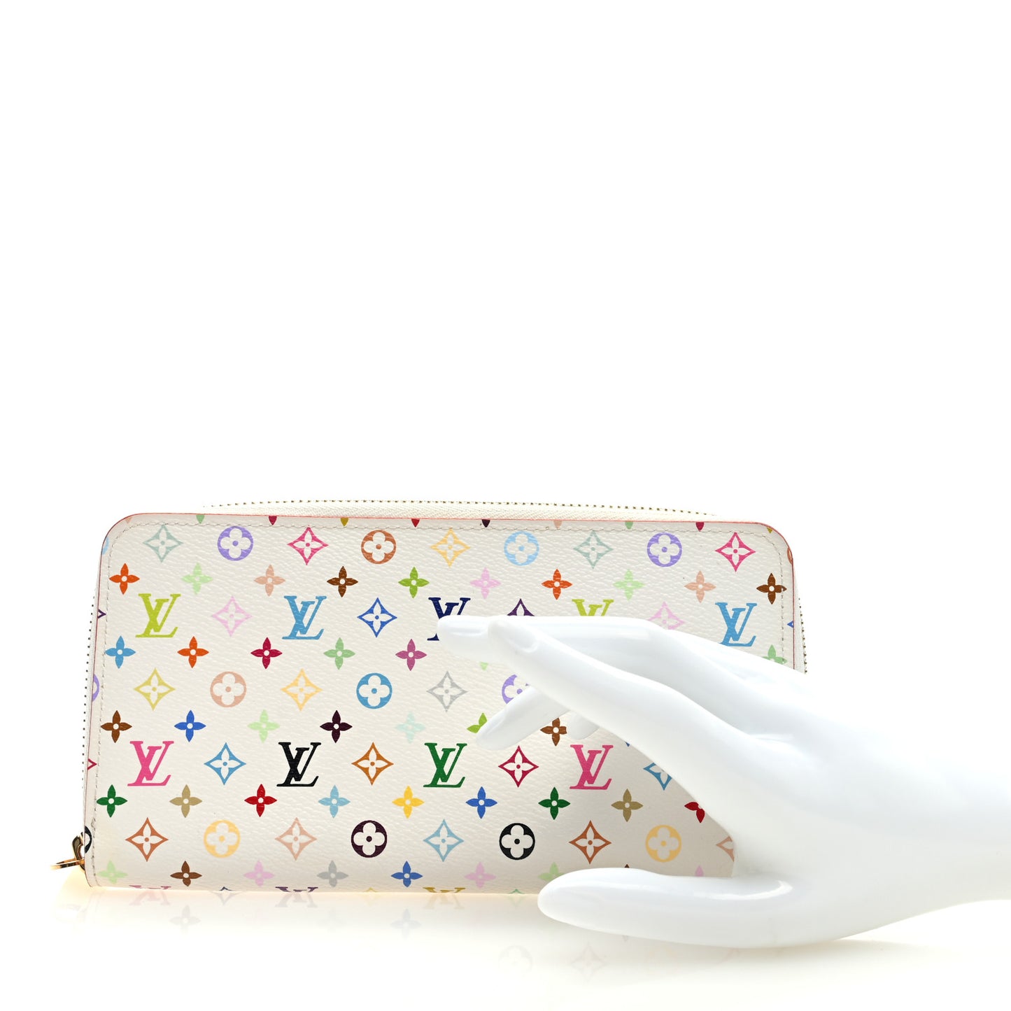 Monogram Multicolor Zippy Wallet White Litchi