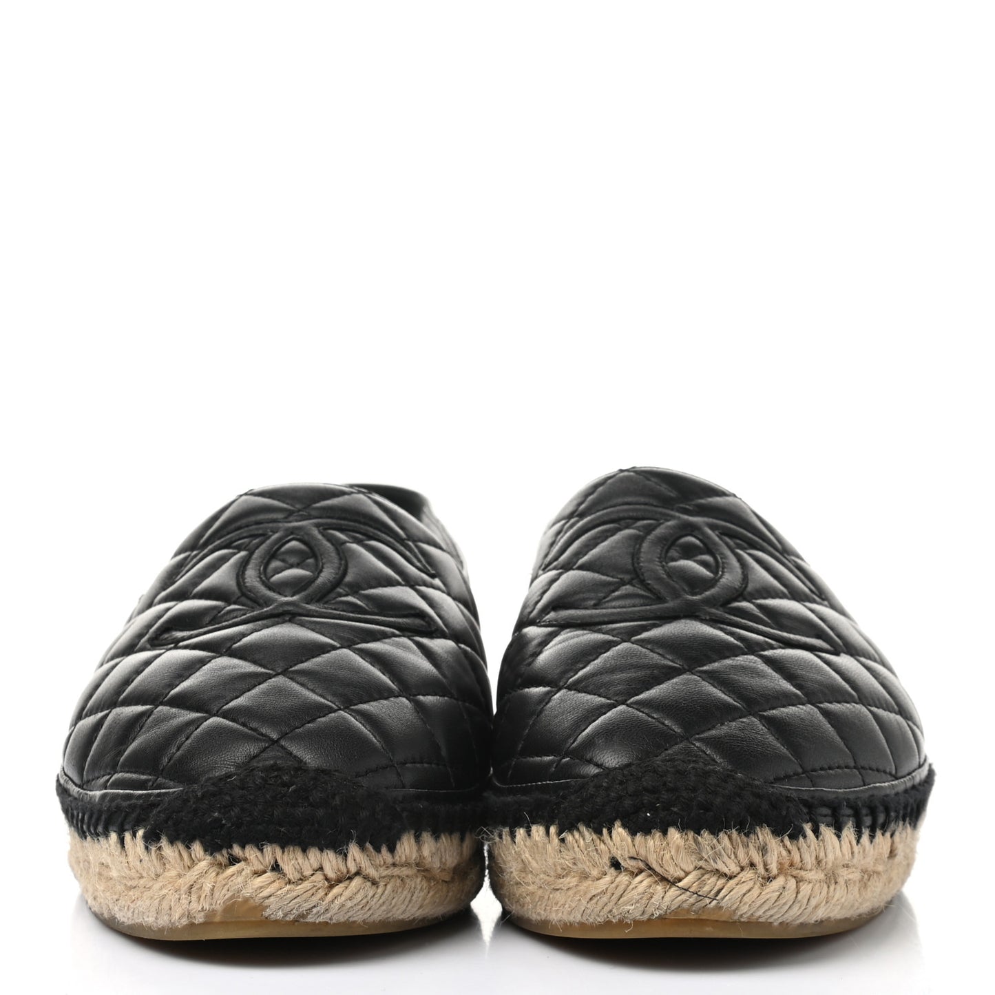 Lambskin Quilted CC Espadrilles 40 Black