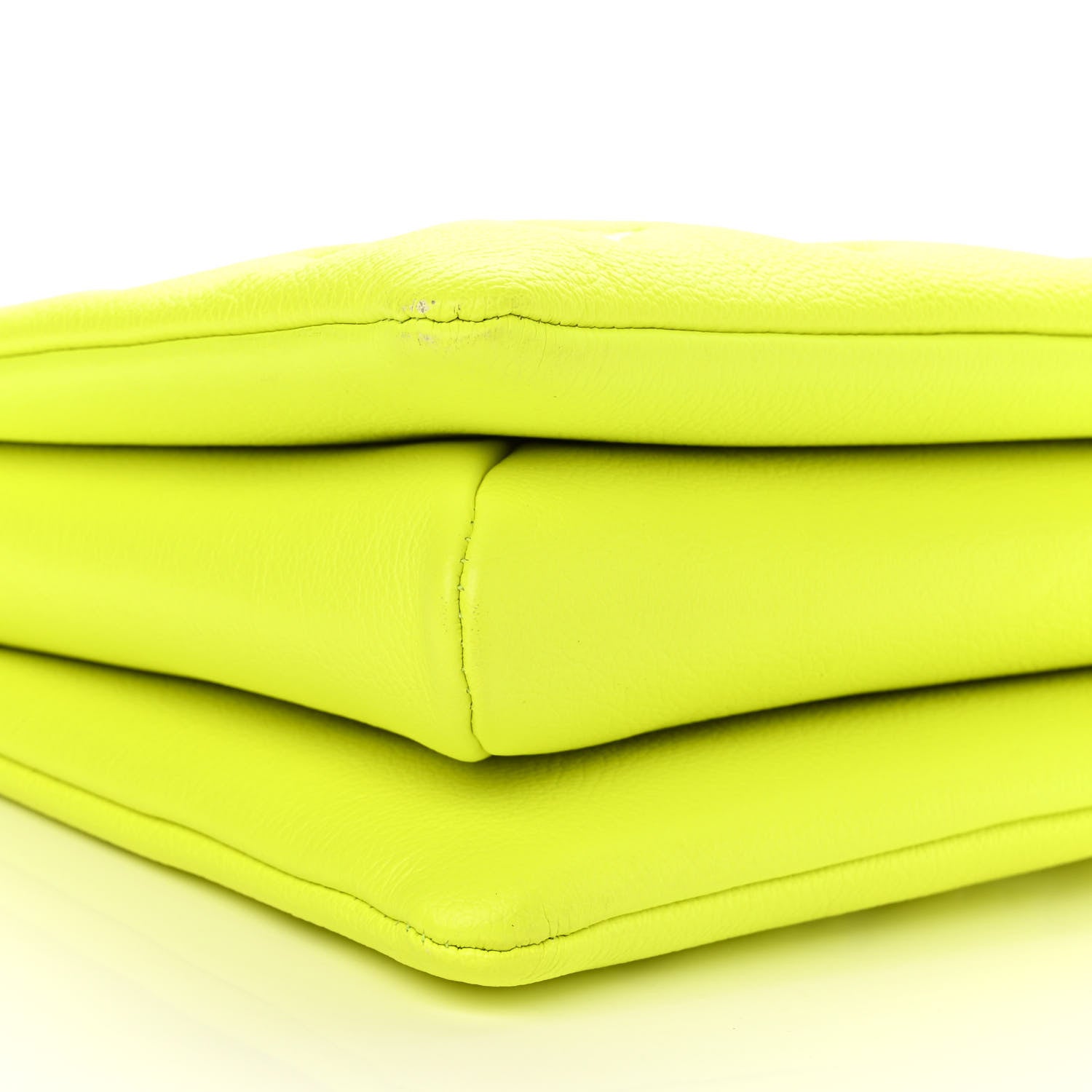 Louis Vuitton Calfskin Embossed Monogram LV Match Coussin PM Fluorescent Yellow 8 of 9