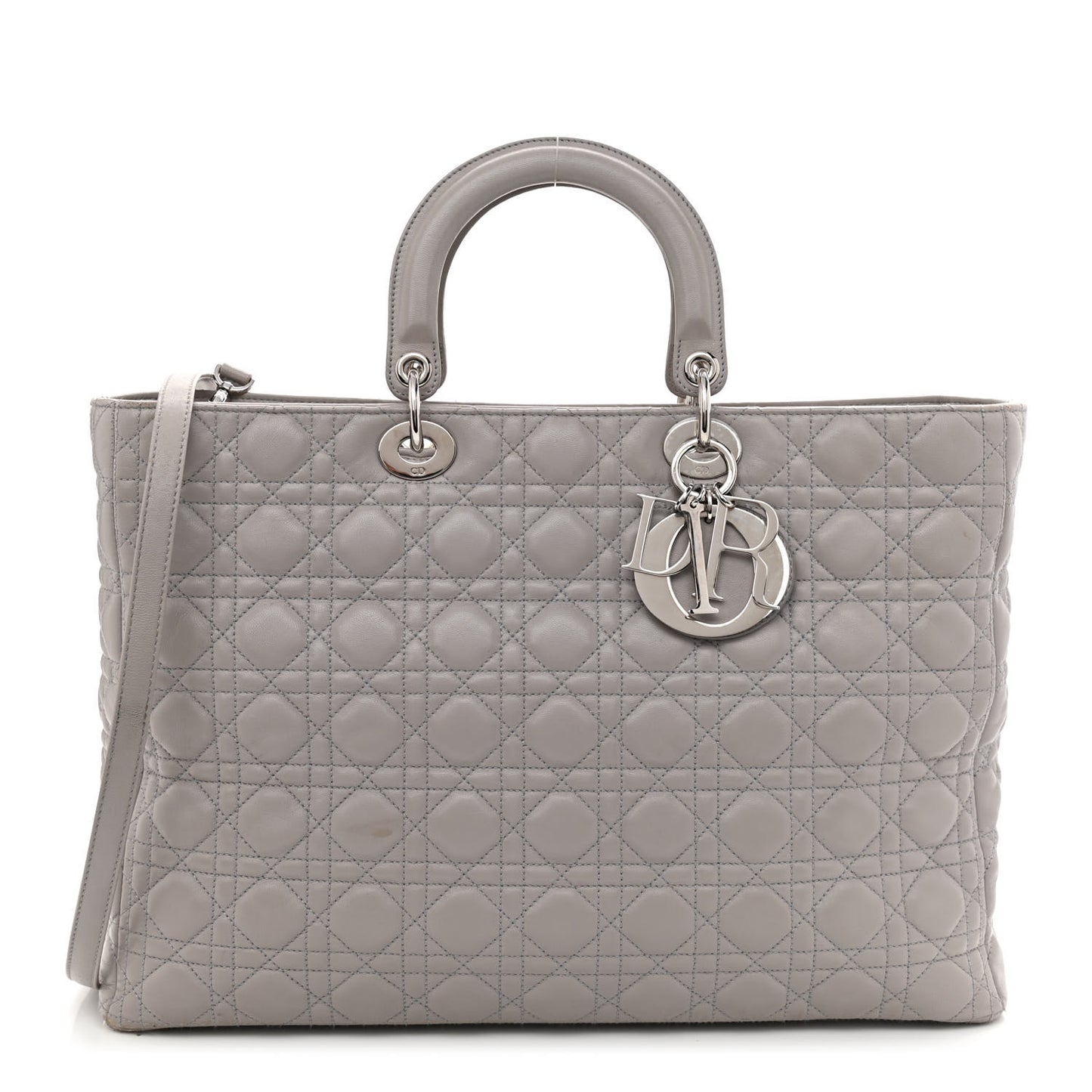 Lambskin Cannage XL Lady Dior Light Grey