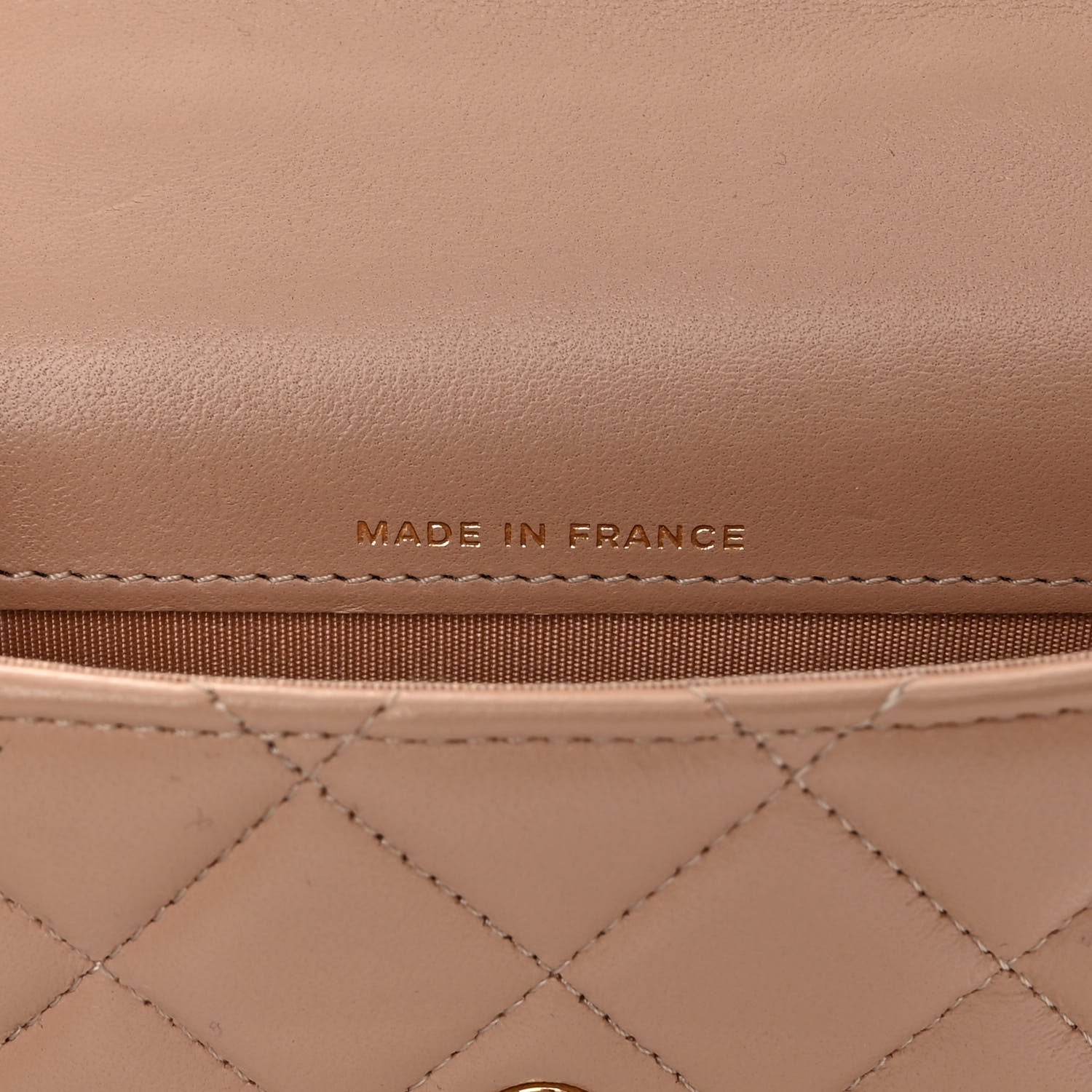 Chanel Lambskin Quilted Top Handle Flap Coin Purse With Chain Beige 7 of 11