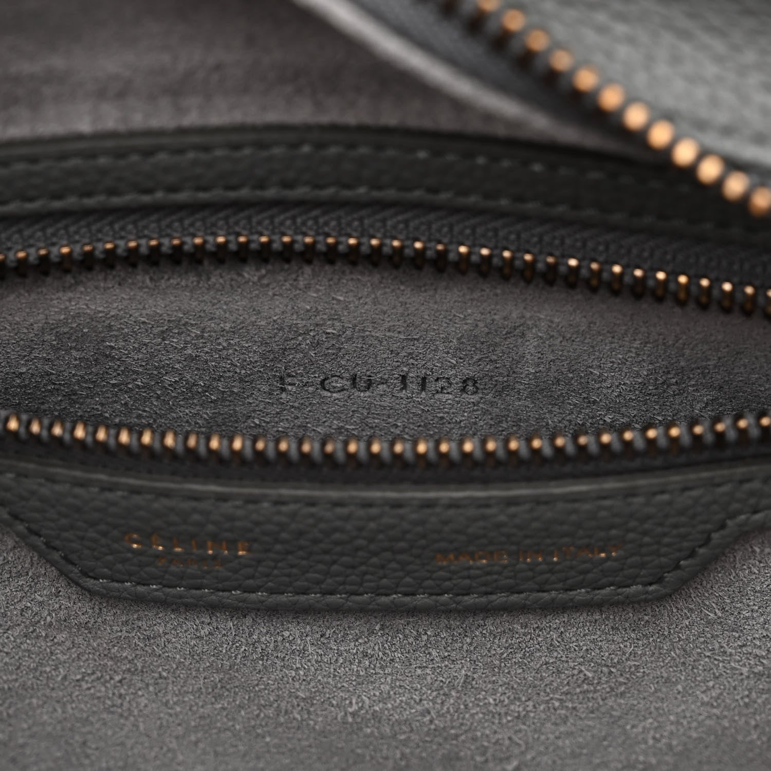 Celine Baby Drummed Calfskin Micro Luggage Kohl 6 of 10