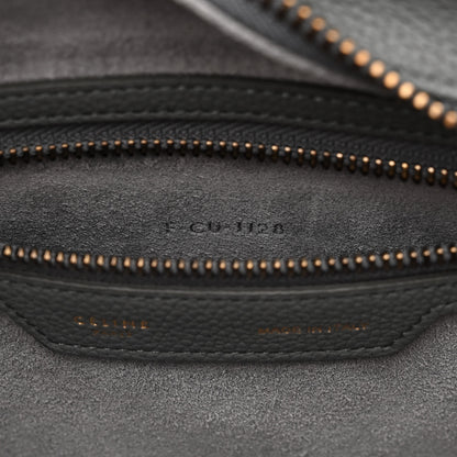 Celine Baby Drummed Calfskin Micro Luggage Kohl 6 of 10